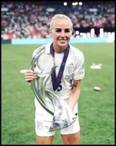 With trophy
