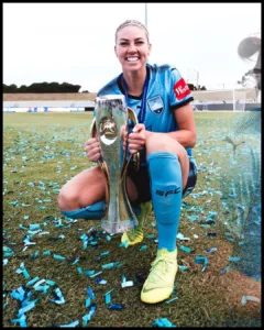 With trophy