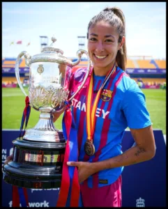 With trophy