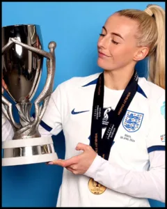 With trophy