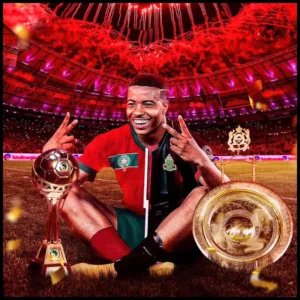 With trophy