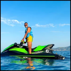 riding jet ski