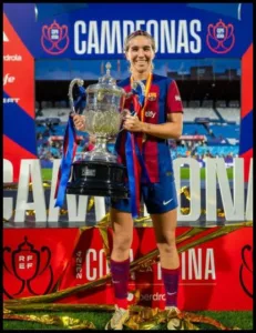 with trophy