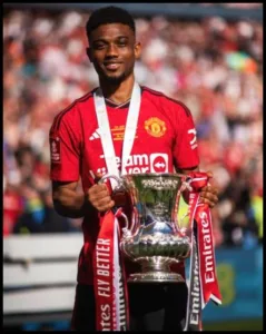 with trophy