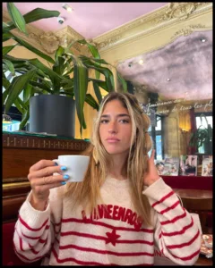 Drinking coffee