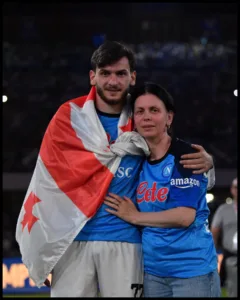 Khvicha Kvaratskhelia With His Mother