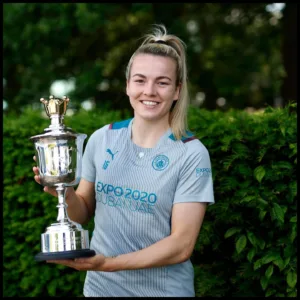 With trophy