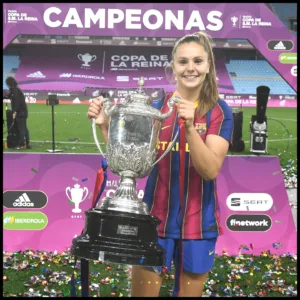 With trophy