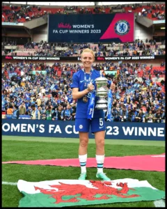 With trophy