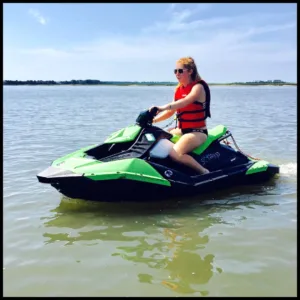 riding jet ski