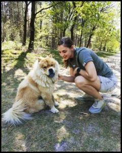 with dog
