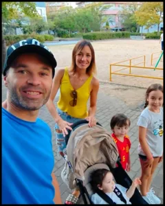 Andrés Iniesta with his family