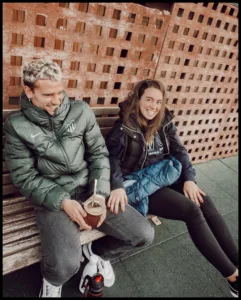 Antoine Griezmann with his wife