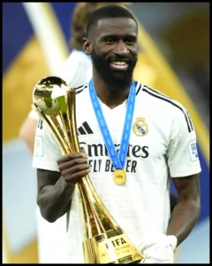 Antonio Rüdiger with trophy