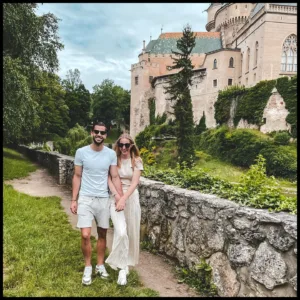 Dávid Hancko with his wife
