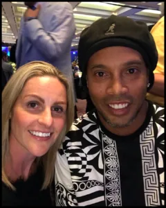 Kelly Smith with ronaldinho