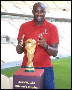 Yaya Touré with the winners trophy