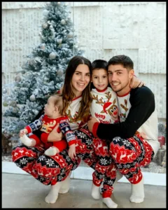 Federico Valverde with his wife and kids