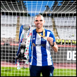 Pepe with the trophy