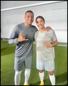 Sam Kerr with mbappe