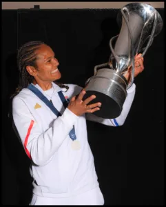 Wendie Renard with trophy